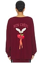 view 4 of 5 Mon Cheri Thermal Sweatshirt in Wine