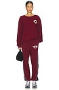 view 5 of 5 Mon Cheri Thermal Sweatshirt in Wine