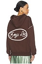 view 1 of 5 Lasso'd Up Racer Hoodie in Chocolate