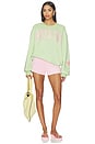 view 4 of 5 Razzle Dazzle V4 Kara Crewneck Sweatshirt in Light Green