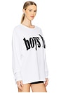 view 2 of 4 Don't Text Them Back Thermal Long Sleeve Top in White