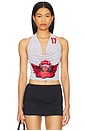 view 1 of 6 Halter Bulls Top Jersey in White