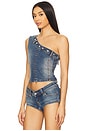 view 3 of 5 Party Half Denim Top in Blue