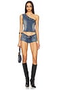 view 5 of 5 Party Half Denim Top in Blue