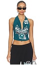 view 1 of 5 A Little Birdie Told Me Halter Top in Green