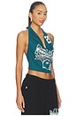 view 2 of 5 A Little Birdie Told Me Halter Top in Green