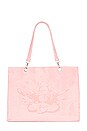 view 1 of 4 Velour Tote Bag in Baby Pink