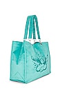 view 3 of 4 Velour Tote Bag in Turquoise