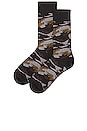 view 2 of 2 Melange Camo Socks in charcoal