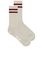 view 1 of 2 Schoolboy Socks in Gray & Burgundy