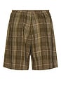view 2 of 5 Gym Shorts Mesh Plaid in Olive Plaid
