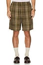 view 4 of 5 Gym Shorts Mesh Plaid in Olive Plaid