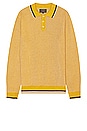 view 1 of 4 Slab Knit Polo Cotton Linen in Mustard