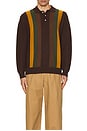 view 3 of 3 Knit Polo Stripe in Brown