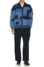 view 4 of 4 Cardigan Indigo Patchwork Like Jacquard in Indigo