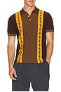 view 3 of 4 Knit Polo Stripe Argyle in Brown