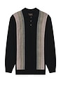 view 3 of 4 Knit Polo Stripe Argyle in Black