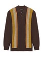 view 1 of 4 Knit Polo Stripe Argyle in Dark Brown