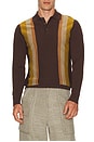 view 3 of 4 Knit Polo Stripe Argyle in Dark Brown