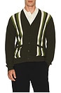 view 3 of 4 Cardigan Stripe in Green
