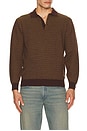 view 3 of 4 Knit Polo Diamond Pattern in Brown