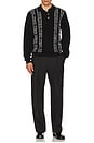 view 3 of 4 Knit Polo Born Stripe 14G in Black