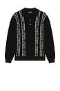 view 4 of 4 Knit Polo Born Stripe 14G in Black