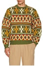 view 1 of 4 Crew Fair Isle Pattern 3g Sweater in Green