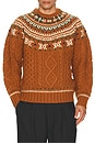 view 1 of 4 Crew Nordic Cable Sweater in Brick
