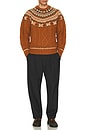 view 3 of 4 Crew Nordic Cable Sweater in Brick