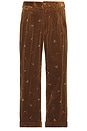 view 1 of 5 2 Pleats Trousers Corduroy Embroidery Like On Skier Print in Golden Brown