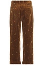 view 2 of 5 2 Pleats Trousers Corduroy Embroidery Like On Skier Print in Golden Brown