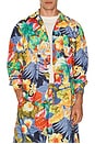 view 3 of 4 Mil Open Collar Tropical Pattern Print in Navy