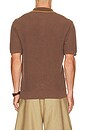 view 2 of 4 Knit Polo Front Stripe Jacquard in Brown