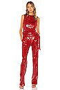 view 4 of 4 Tailored Sequin Pant in Red
