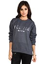 view 1 of 4 Feline Sweatshirt in Charcoal/Silver Foil in Charcoal & Silver Foil