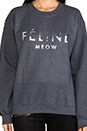 view 4 of 4 Feline Sweatshirt in Charcoal/Silver Foil in Charcoal & Silver Foil