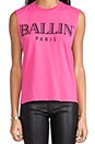 view 4 of 4 Ballin Muscle Tee in Hot Pink/Black in Hot Pink & Black
