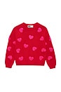 view 1 of 3 Little Callie Sweater in Royal Red Hearts