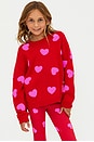 view 2 of 3 Little Callie Sweater in Royal Red Hearts