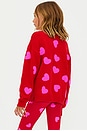 view 3 of 3 Little Callie Sweater in Royal Red Hearts
