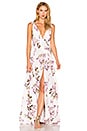 view 1 of 3 Deep V Floral Gown in Pink Flower
