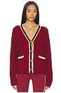 view 2 of 5 Gene Cardigan in Maroon Merlot Colorblock