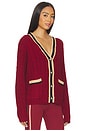 view 3 of 5 Gene Cardigan in Maroon Merlot Colorblock