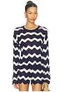 view 1 of 5 Beach Sweater in Navy & White Tides