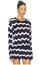 view 2 of 5 Beach Sweater in Navy & White Tides