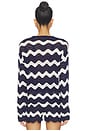 view 3 of 5 Beach Sweater in Navy & White Tides