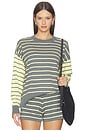 view 1 of 4 Callie Sweater in Butter Gray Stripe