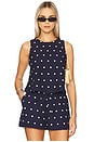 view 1 of 4 Dollie Sleeveless Top in Navy Polka Dot