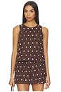 view 1 of 4 Dollie Sleeveless Top in Brown Polka Dot
